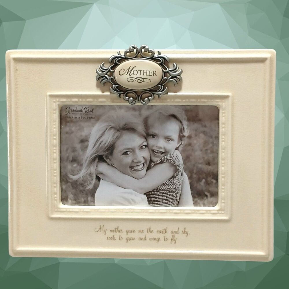 Grasslands Road Ceramic Picture Frame 9"x 7", Crackle Glazed Finish 4x6" Photo